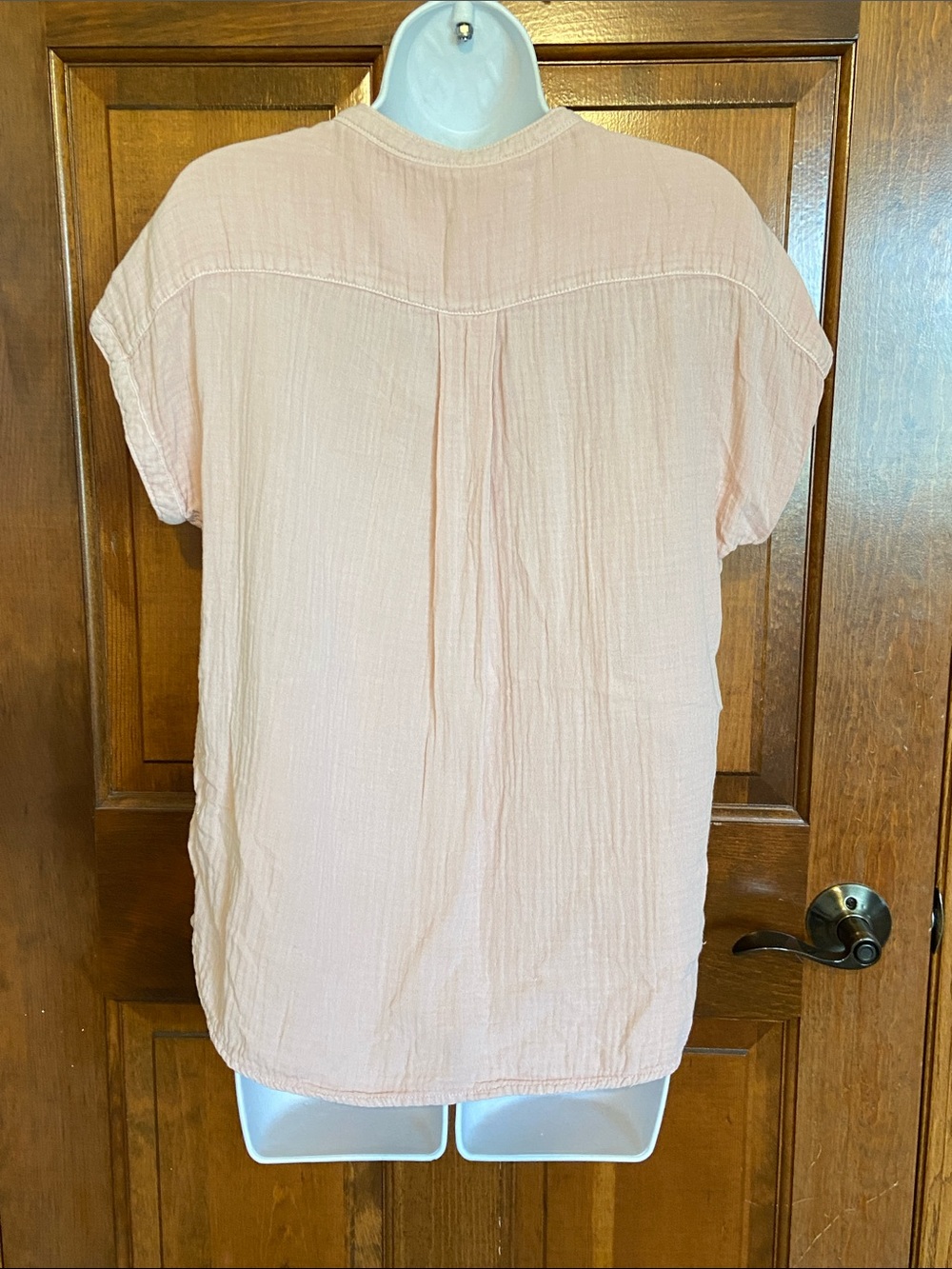 Faherty Dream Desmond top breathable, lightweight peach-colored cotton gauze S - Picture 5 of 10